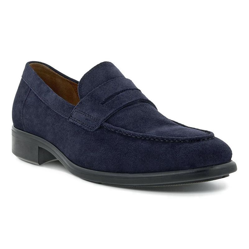 Men Ecco Citytray - Slip-Ons Blue - India FANOBX548